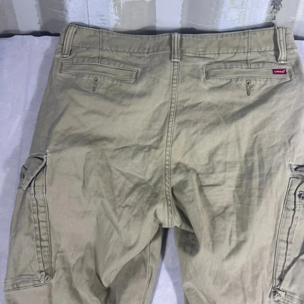 Levi's Men's XX Cargo Pants Green Flat Front Tapered Leg‎ Zip Fly Stretch 31x32